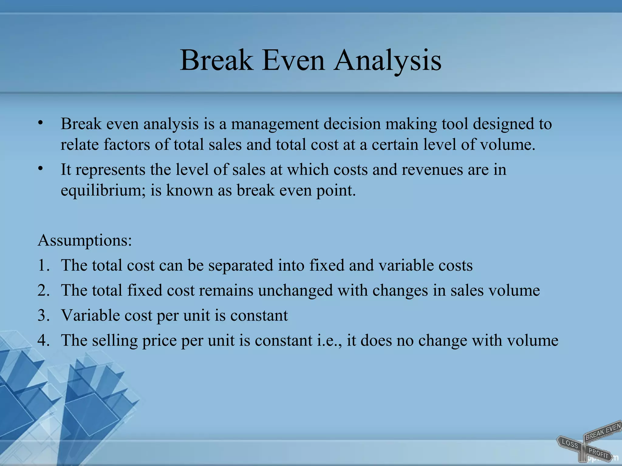 break even analysis | PPT