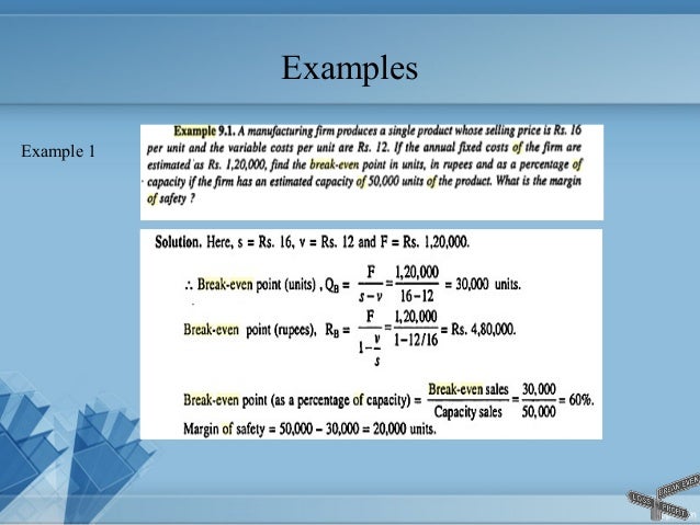 break even analysis break even analysis example