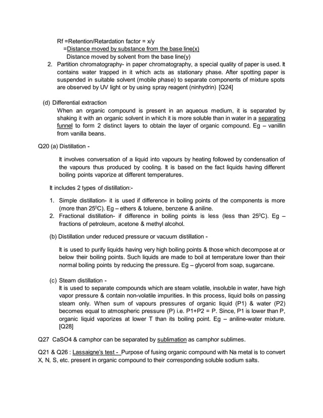 Organic chemistry purification techniques