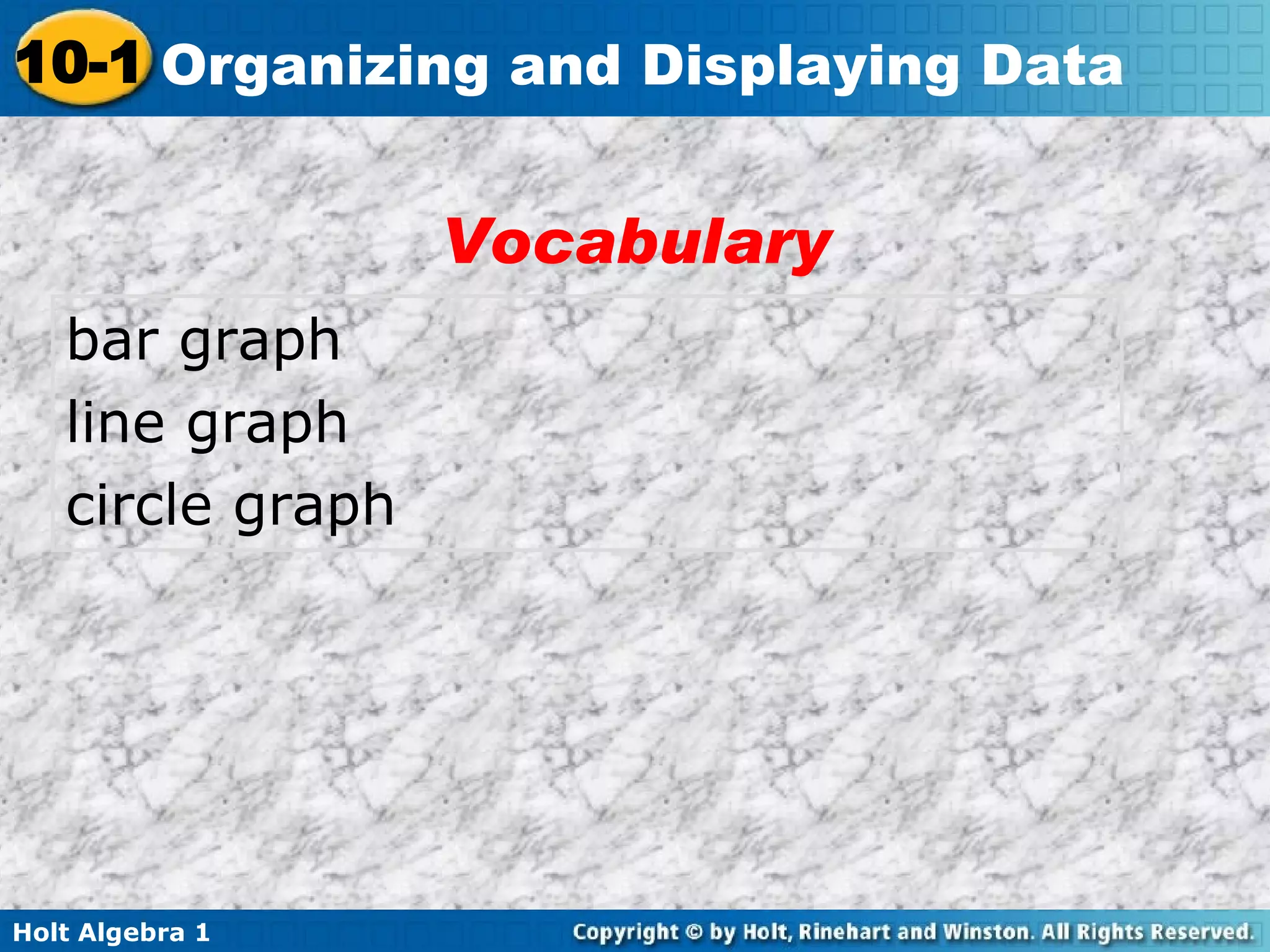 bar graph line graph circle graph Vocabulary 