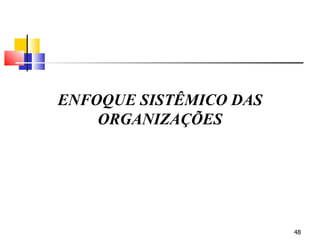 ENFOQUE SISTÊMICO DAS ORGANIZAÇÕES 