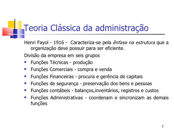 Teoria Classica Da Administracao Segundo Henri Fayol