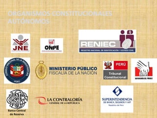 ORGANISMOS CONSTITUCIONALES
AUTÓNOMOS
Banco Central
de Reserva
 