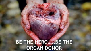 BE THE HERO…..BE THE
ORGAN DONOR
 