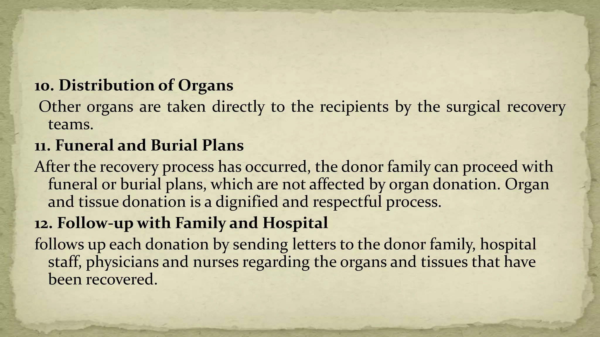 Does Funeral Director Take Care Of Organ Donor Issue