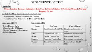 Body Function Test Comprehensive Overview of Organ Function Tests in Clinical Biochemistry ...