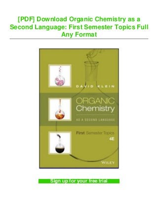 [PDF] Download Organic Chemistry as a
Second Language: First Semester Topics Full
Any Format
Sign up for your free trial
 