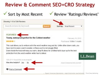 Review & Comment SEO+CRO Strategy
Sort by Most Recent
:: Organic Conversion Optimization - Angie Schottmuller @aschottmuller - Three Deep Marketing
Review "Ratings/Reviews"
 