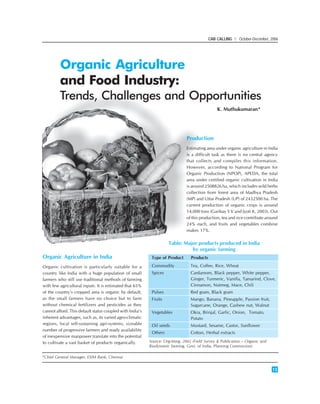 Organic agriculture and food industry | PDF