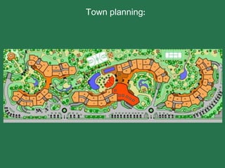 Town planning:
 