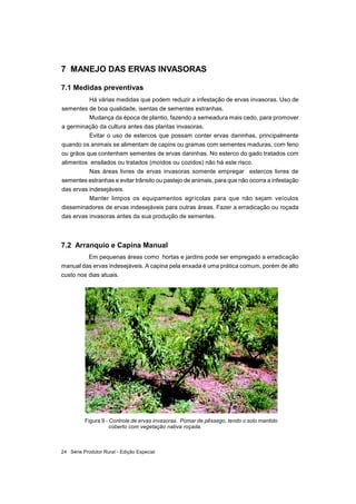 Série Produtor Rural - Edição Especial24
7.2 Arranquio e Capina Manual
Em pequenas áreas como hortas e jardins pode ser em...