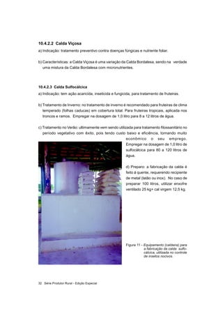 Série Produtor Rural - Edição Especial32
Figura 11 - Equipamento (caldeira) para
a fabricação da calda sulfo-
cálcica, uti...