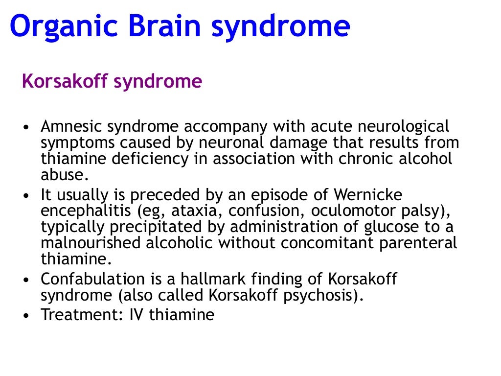 Organic brain syndrome