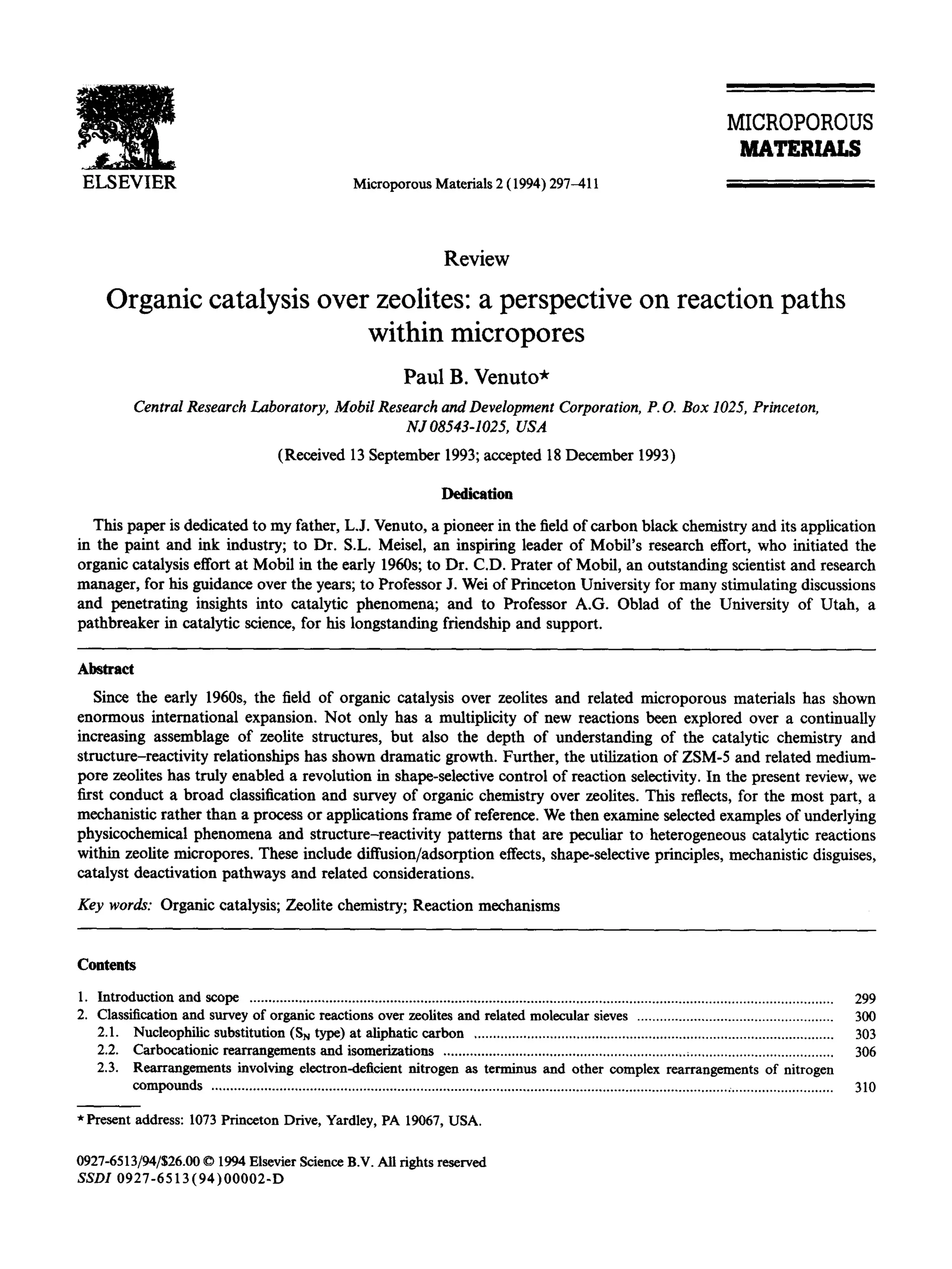 Organic catalysis over zeolites | PDF
