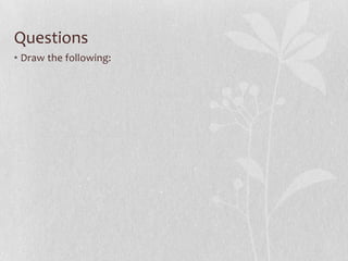 Questions
• Draw the following:
 