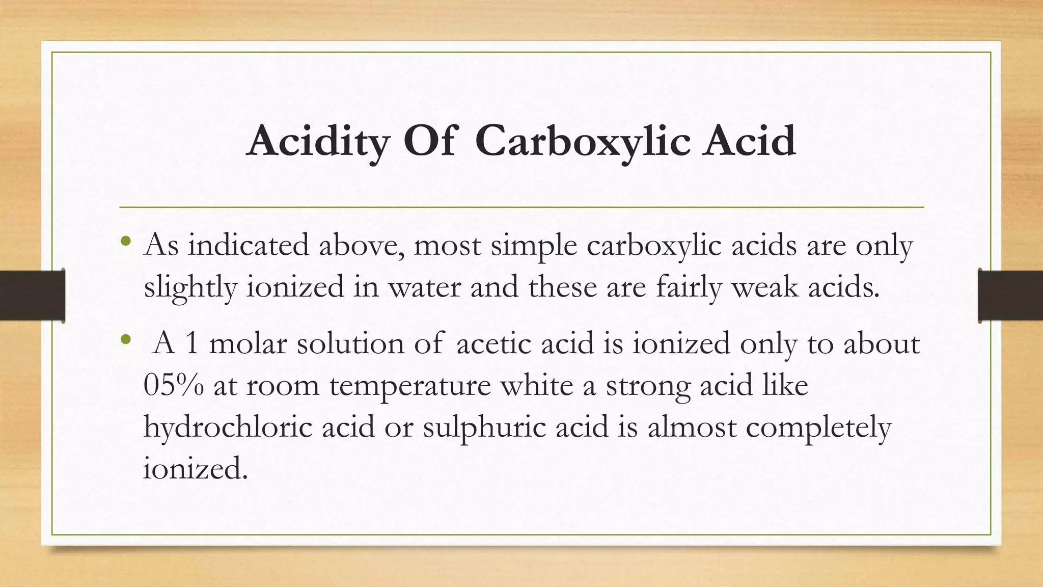 Acidity of Carboxylic Acid | PPTX