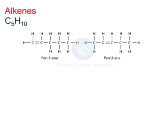 C5H10
Alkenes
 