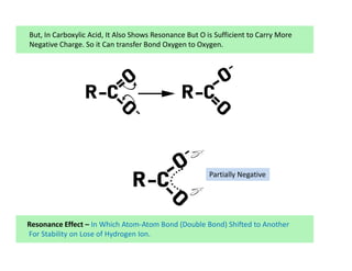 Acidity of Carboxylic Acid Explanation - Organic Chemistry | PDF