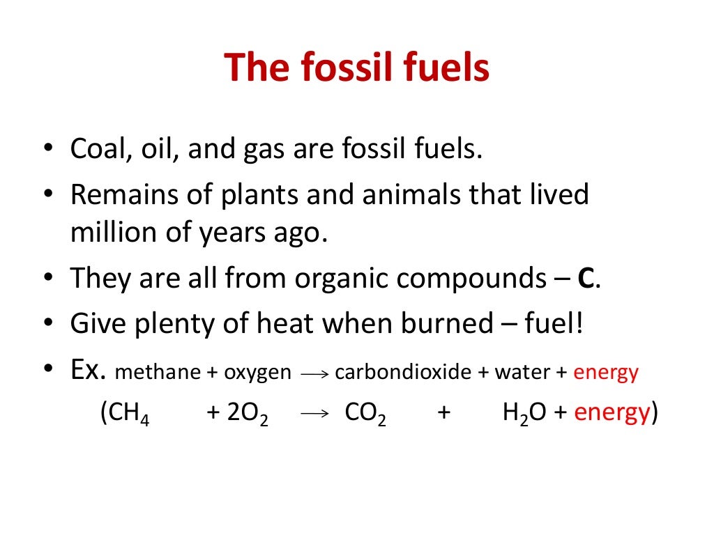 Organic chemistry fossil fuels