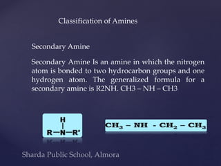 Organic chemistry (Amines), Sharda Public School, Almora U.K. | PPTX
