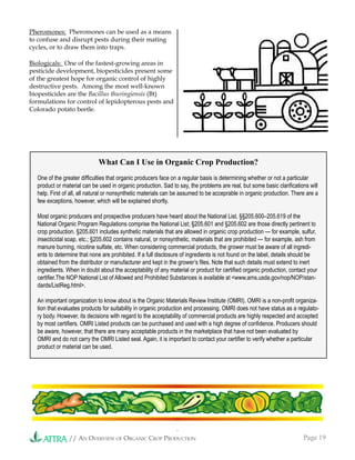 Organic Crop Production Overview | PDF