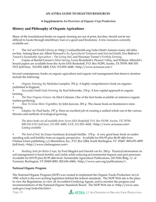 Organic Crop Production Overview | PDF