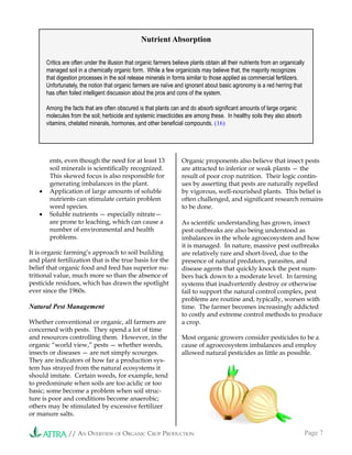 Organic Crop Production Overview | PDF