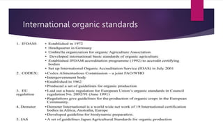 International organic standards
 