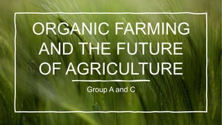 ORGANIC FARMING
AND THE FUTURE
OF AGRICULTURE
Group A and C
 