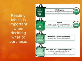Reading labels is important when deciding what to purchase.