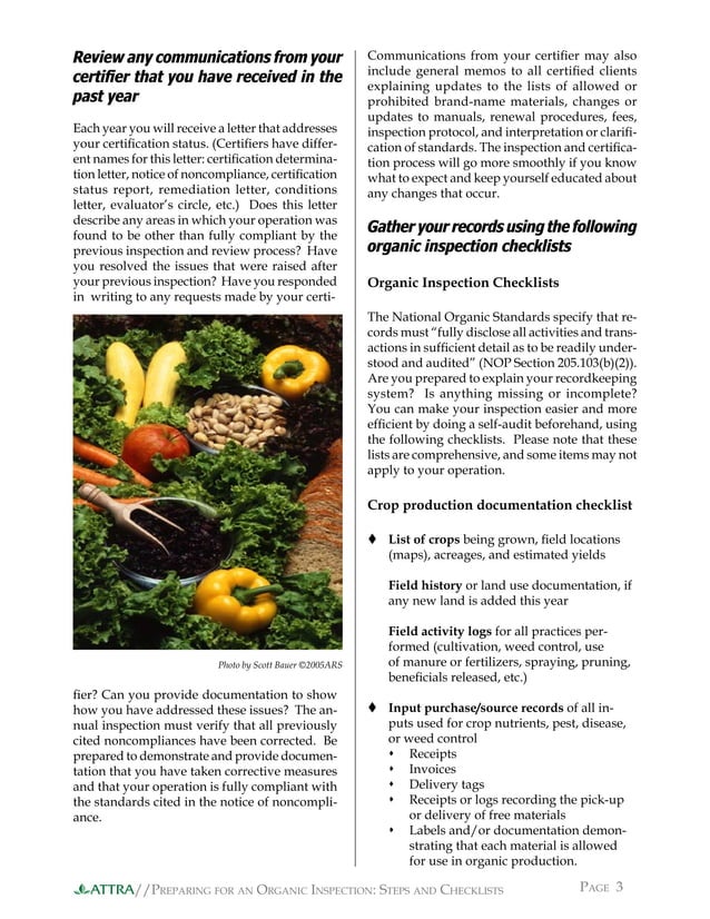 Preparing for an Organic Inspection: Steps and Checklists | PDF
