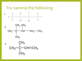 Try naming the following
1.
2.
3.
 