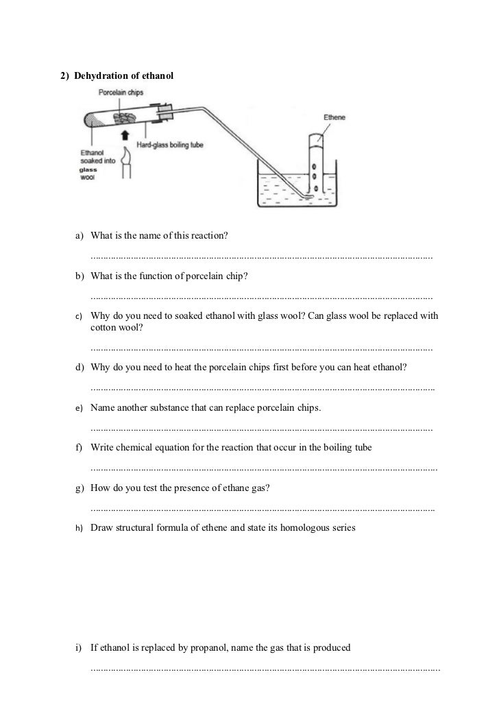 Organic reactions by experiments with answers 1