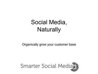 Social Media,Naturally Organically grow your customer base 