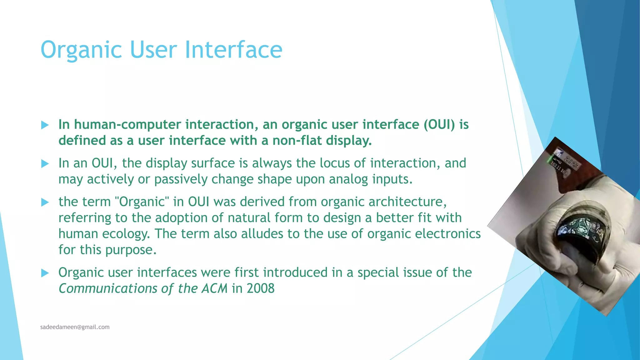 Organic user interface presentaion | PPTX