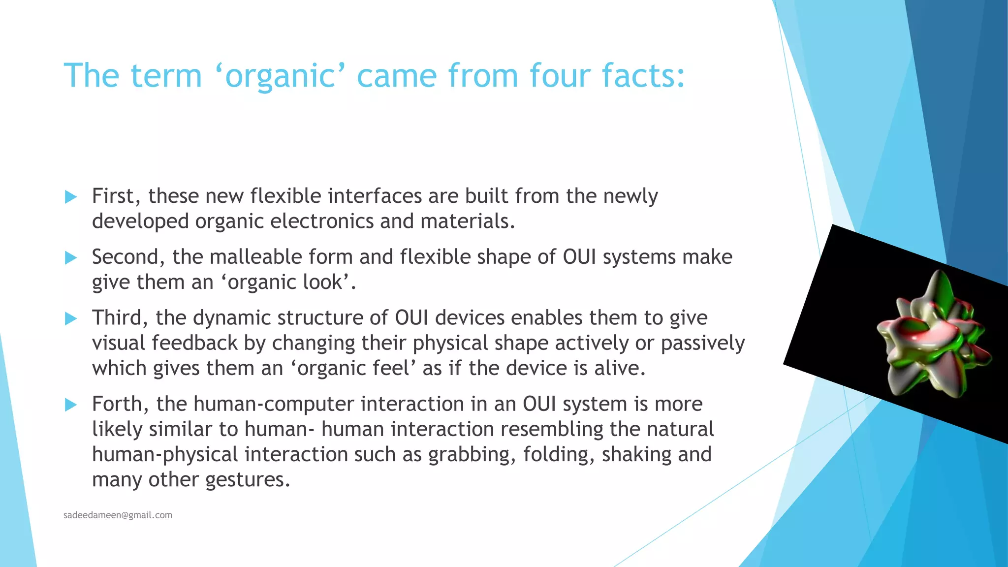 Organic user interface presentaion | PPTX