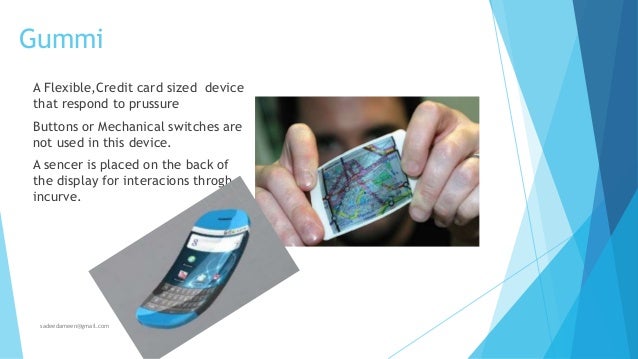 Organic user interface presentaion