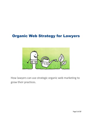 Organic Web Strategy for Lawyers




How lawyers can use strategic organic web marketing to
grow their practices.




                                                Page 1 of 17
 
