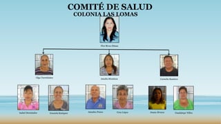 COMITÉ DE SALUD
                                              COLONIA LAS LOMAS




                                                           Flor Rivas Dimas




              Olga Turrubiates                             Amalia Mendoza                      Cornelio Ramírez




Isabel Hernández                                 Amadeo Ponce            Cruz López   Juana Álvarez         Guadalupe Téllez
                          Graciela Enríquez
 