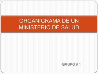 ORGANIGRAMA DE UN
MINISTERIO DE SALUD

GRUPO # 1

 