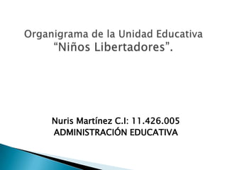 Nuris Martínez C.I: 11.426.005
ADMINISTRACIÓN EDUCATIVA
 