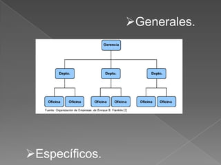 Generales.




Específicos.
 