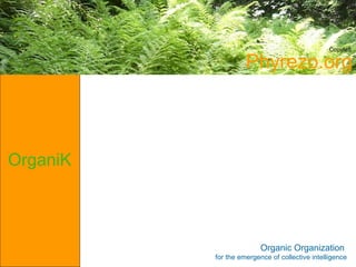 Copyleft

                    Phyrezo.org



OrganiK



                         Organic Organization
          for the emergence of collective intelligence
 