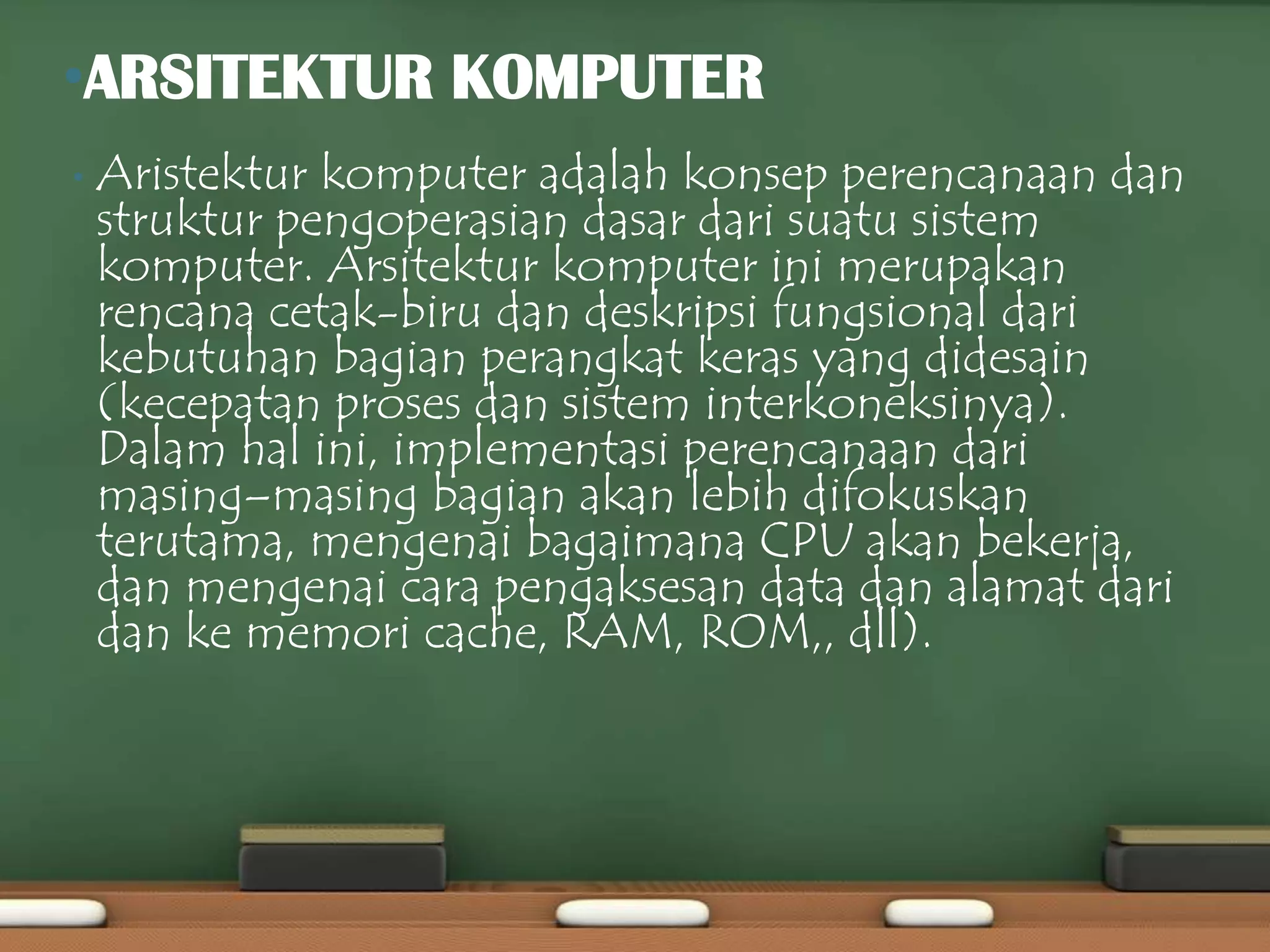 Organisasi dan arsitektur komputer serta struktur sistem komputer | PPTX