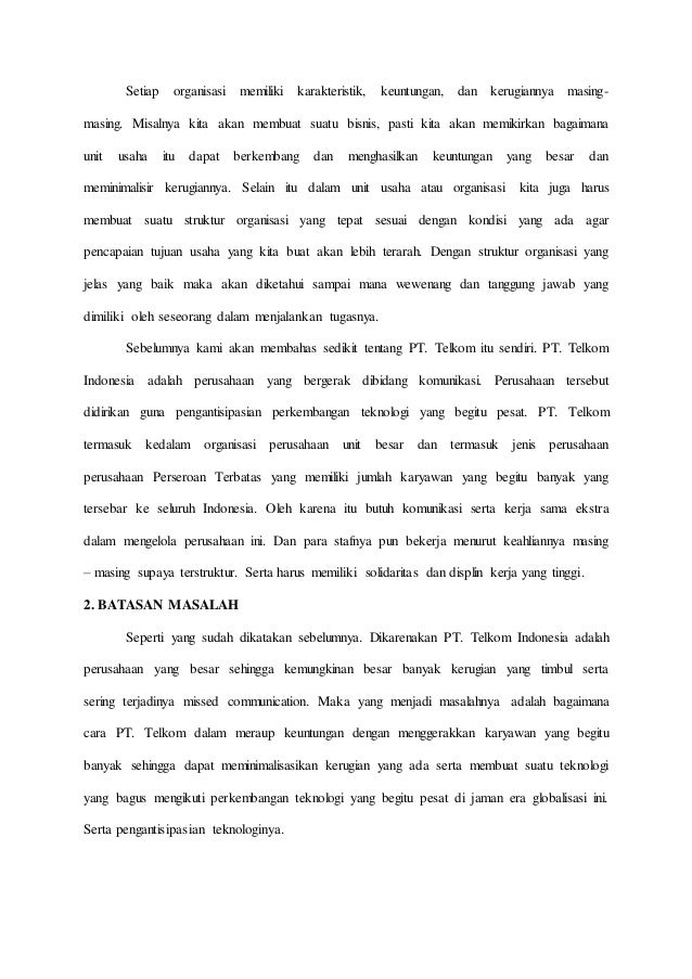 Organisasi Perusahaan Pt Telkom