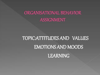 TOPIC:ATTITUDES AND VALUES
EMOTIONS AND MOODS
LEARNING
 