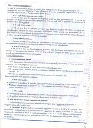 Organisation 2éme année lycée