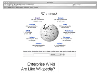 Organisational Wiki Adoption