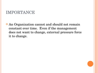 Organisational change
