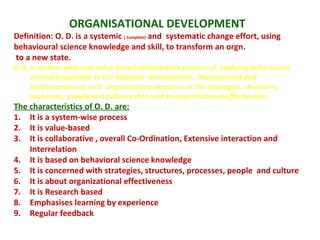 Organization Development Program Meaning Organisational development b.com vith sem (optional) Bangalore ...